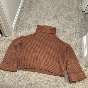 Free people brand knit turtle neck bell sleeve sweatshirt